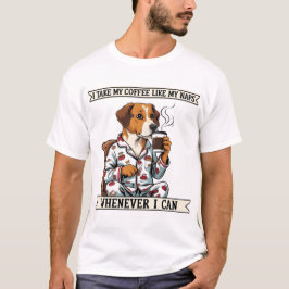 Funny Dog T-Shirt Koffie & Naps Huisdier Ouder Hum