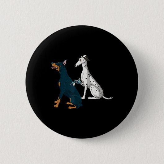 Funny Dog Tattooing Tattoos Lovers Tattoos Ronde Button 5,7 Cm (Voorkant)