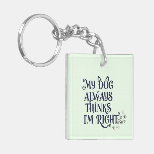 Funny Dog Text Sleutelhanger (Voorkant Links)