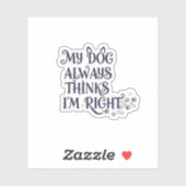 Funny Dog Text Sticker (Vel)