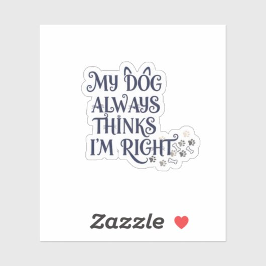 Funny Dog Text Sticker (Vel)