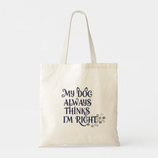 Funny Dog Text Tote Bag (Achterkant)