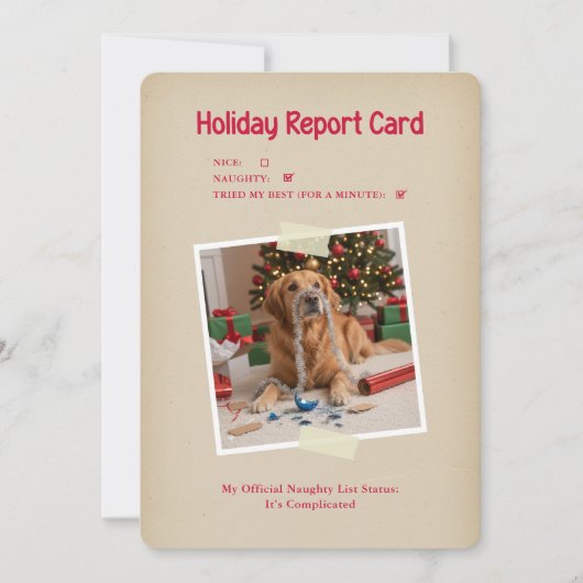 Funny Dog Themed Pet Photo Christmas Feestdagenkaart (Voorkant)