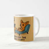 Funny Dog Therapist Cartoon Koffiemok (Voorkant rechts)