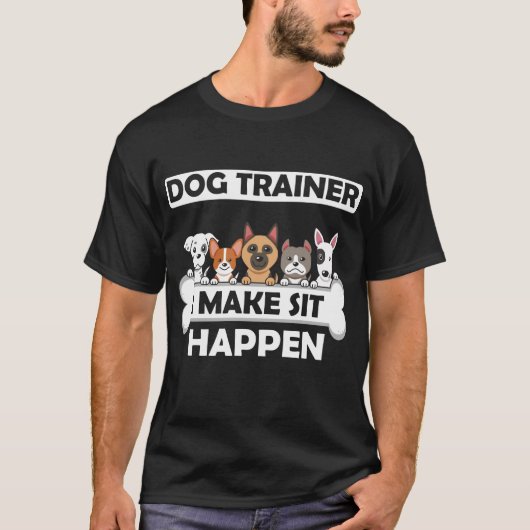 Funny Dog Trainer Humor Puppy Education T-shirt (Voorkant)
