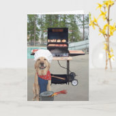 Funny Dog Vaderdag Kaart (Gele Bloem)