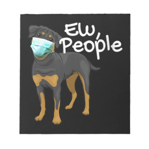 Funny Dog van vrouwen die een maskerteken dragen - Notitieblok