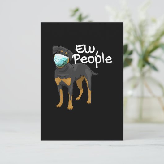 Funny Dog van vrouwen die een maskerteken dragen - RSVP Kaartje (Staand voorkant)