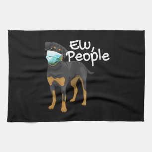Funny Dog van vrouwen die een maskerteken dragen - Theedoek