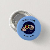 Funny Dog vangt postkoe in de ruimte Ronde Button 3,2 Cm (Voorkant /achterkant)