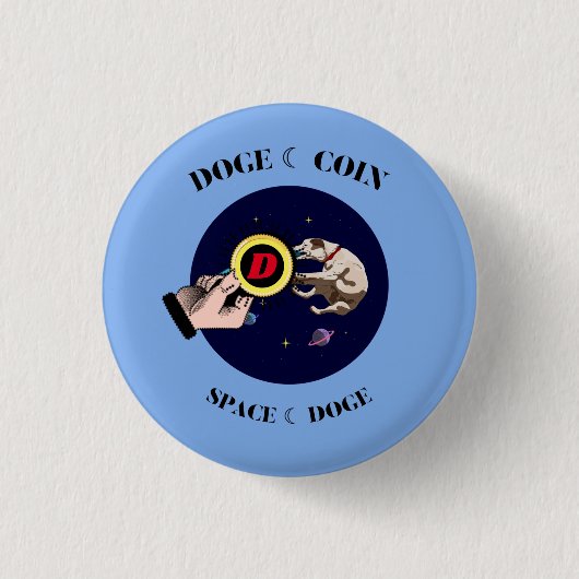 Funny Dog vangt postkoe in de ruimte Ronde Button 3,2 Cm (Voorkant)