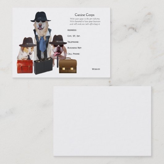 Funny Dog Visitekaartjes (Voorkant / Achterkant)