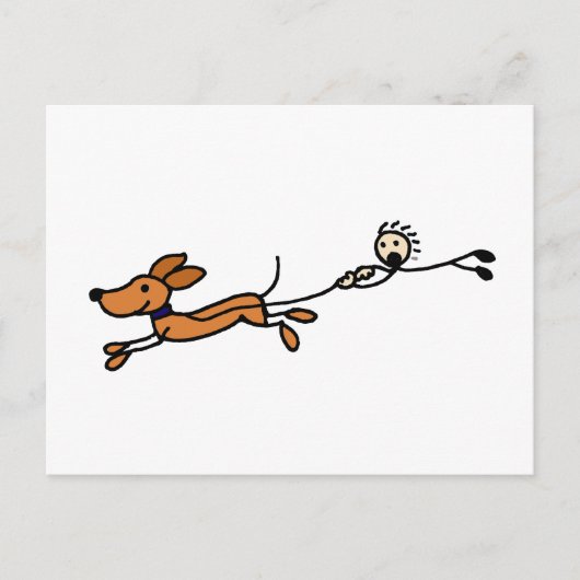 Funny Dog Walk Cartoon Original Briefkaart (Voorkant)