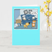 Funny Dog Watts Cat Destroy Room Birthday Card Kaart (Gele Bloem)