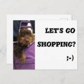 Funny dog, we gaan winkelen briefkaart (Voorkant / Achterkant)