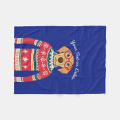 Funny Dog Wearing Glasses, Ugly KerstSweater Fleece Deken (Voorkant (Horizontaal))