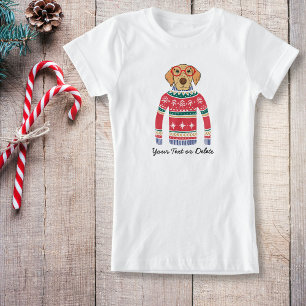 Funny Dog Wearing Glasses, Ugly KerstSweater T-shirt
