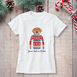 Funny Dog Wearing Glasses, Ugly KerstSweater T-shirt