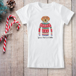 Funny Dog Wearing Glasses, Ugly KerstSweater T-shirt