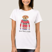 Funny Dog Wearing Glasses, Ugly KerstSweater T-shirt (Voorkant)