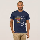 Funny dog Wich species am in man dark blue T-shirt (Voorkant volledig)
