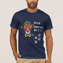 Funny dog Wich species am in man dark blue