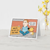 Funny Dog wil geen fijne dag worden. Kaart (Gele Bloem)