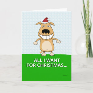 Funny Dog Wish List Kerstmis Feestdagen Kaart