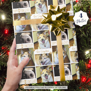 Funny Dog YAPPY PAWLIDAYS 4 Foto gepersonaliseerd Cadeaupapier