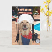 Funny Dog/Yellow Lab Vaderdag Kaart (Gele Bloem)