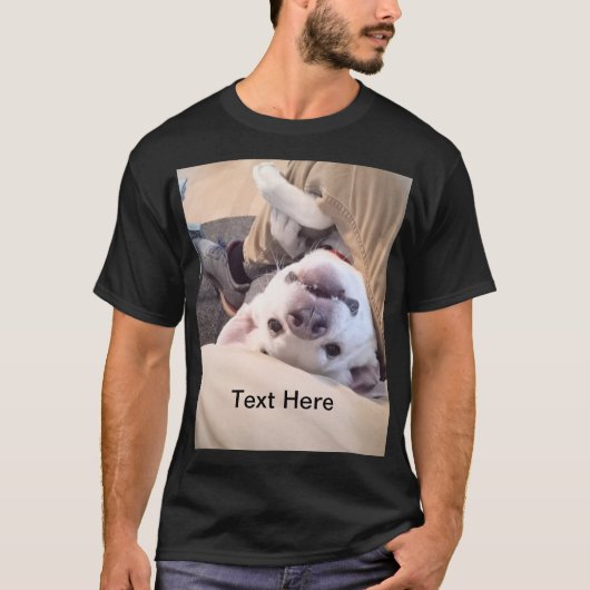 Funny Dog zal niet genegeerd worden Comical Photo T-shirt (Voorkant)