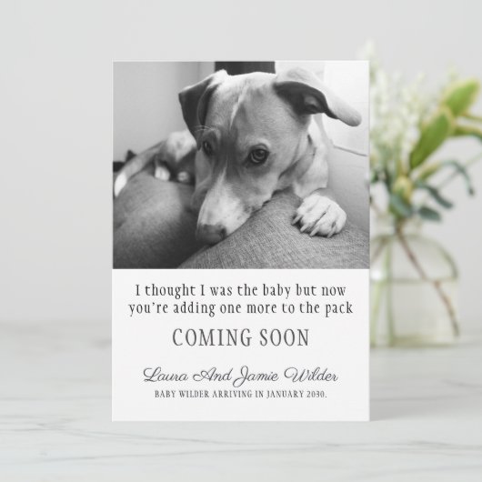 Funny Dog Zwangerschap Aankondiging (Staand voorkant)