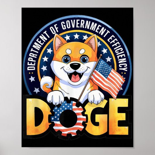 Funny Doge Crypto Meme Department of Government EF Poster (Voorkant)