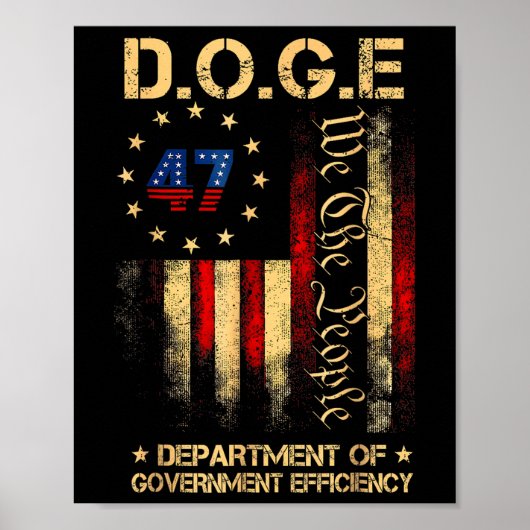 Funny Doge Department of Government Efficiency T-s Poster (Voorkant)