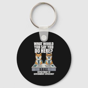 Funny Doge Meme d.o.g.e, Department of Government Sleutelhanger