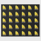 Funny Doggy Mustard Pun Dark BG Cadeaupapier (Vlak)