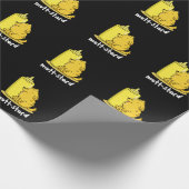 Funny Doggy Mustard Pun Dark BG Cadeaupapier (Hoek)