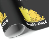 Funny Doggy Mustard Pun Dark BG Cadeaupapier (Rol Hoek)