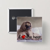 Funny doggy vierkante button 5,1 cm (Voorkant /achterkant)