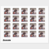 Funny doggy vierkante sticker (Vel)