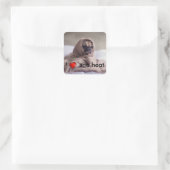 Funny doggy vierkante sticker (Tas)