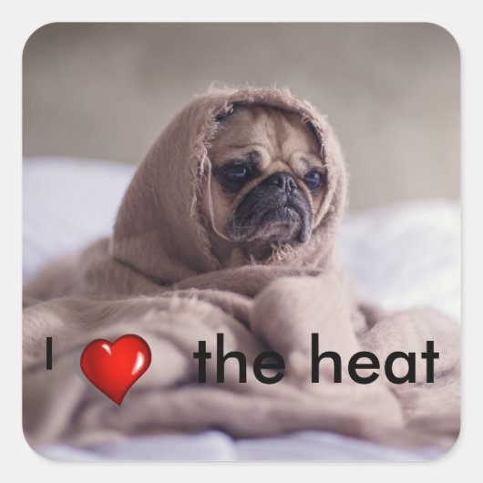 Funny doggy vierkante sticker (Voorkant)