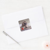 Funny doggy vierkante sticker (Envelop)