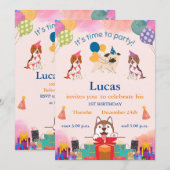 Funny Dogs 1e verjaardag Kaart (Voorkant / Achterkant)