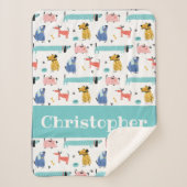 Funny Dogs Baby Sherpa Deken (Voorkant)