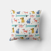 Funny Dogs Birth Stats Kussen (Achterkant)