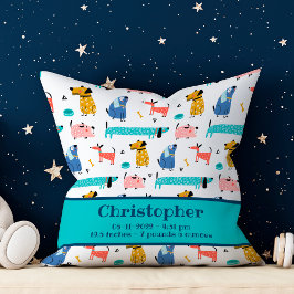 Funny Dogs Birth Stats Kussen