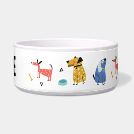 Funny Dogs Bowl met naam Voerbakje