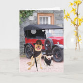 Funny Dogs Classic Kaart (Gele Bloem)