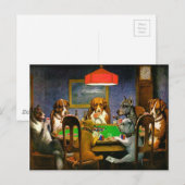 Funny  Dogs die poker speelt Briefkaart (Voorkant / Achterkant)